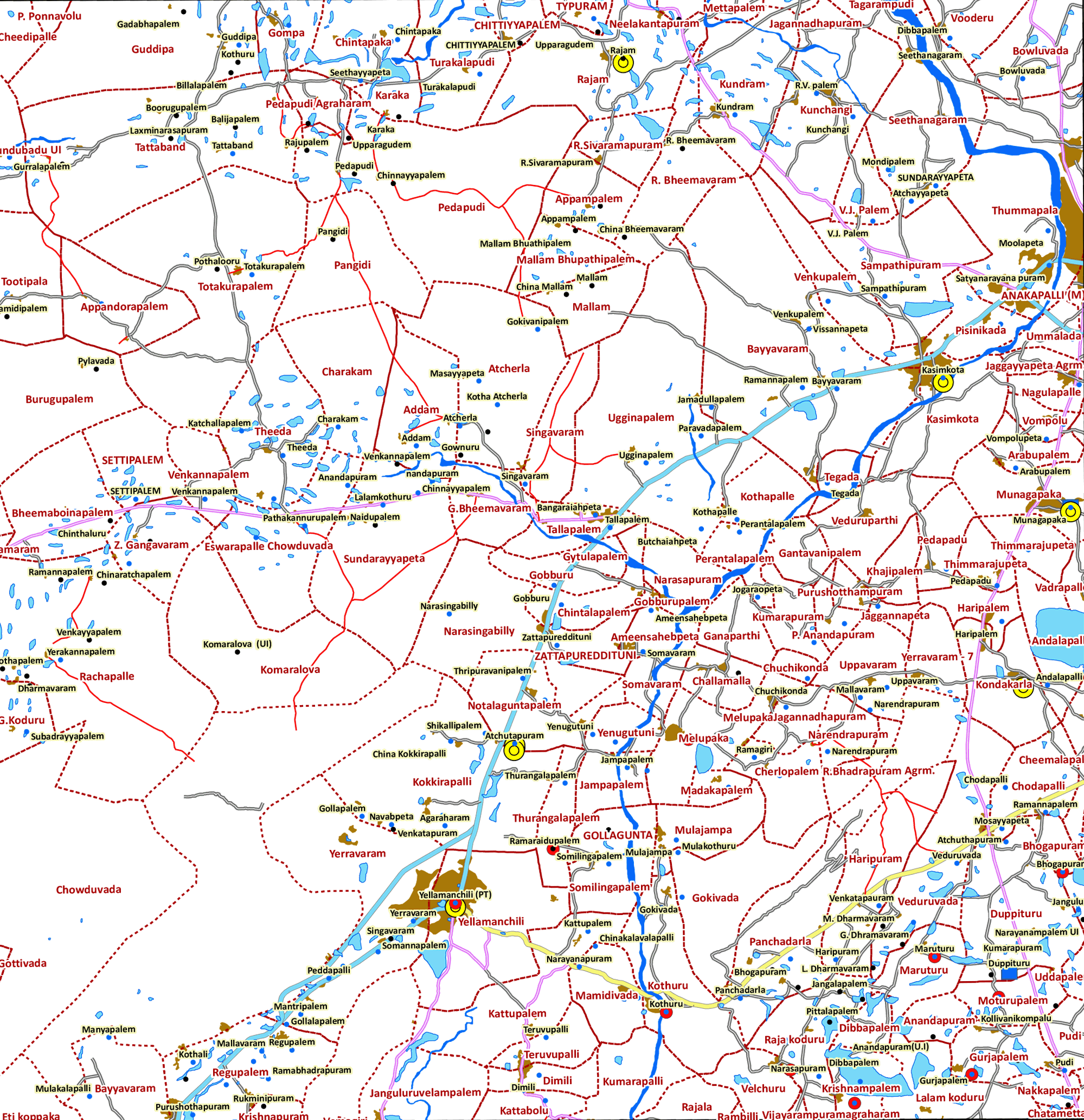Storm surge inundation map for cyclone with wind speed 